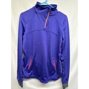 Mondetta Purple Quarter Zip Athletic Pullover Thumbhole Pockets Size Medium